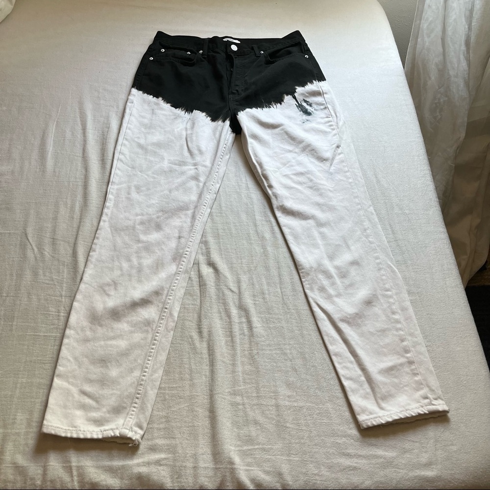 GRLFRND Karolina bleach dip dye colorblock‎ jeans
